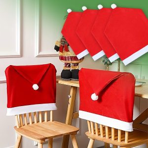 Návleky na jedálenské stoličky vo vianočnom štýle (4ks) | SANTASEAT
